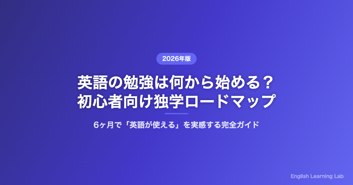 英語勉強の始め方 初心者向けロードマップ サムネイル